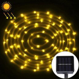 5m 400-600LM lumière de la corde de boîtier, panneau solaire résistant à l eau 50 LED avec 2m de câble prolongé (blanc chaud)