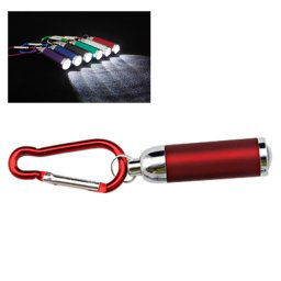 Mini lampe torche à focale variable à DEL, avec boucle porte-clés mousqueton (livraison de couleur aléatoire)