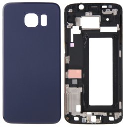 iPartsBuy Full Housing Cover (boîtier avant LCD Cadre lunette + couvercle arrière de la batterie) pour Samsung Galaxy S6 Edge / G925 (Bleu)