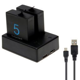 Pour Gorpo HERO 5 USB Chargeur double batterie avec câble USB et voyant LED
