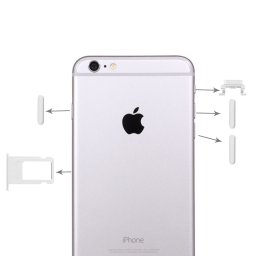 iPartsBuy 4 en 1 pour iPhone 6 Plus (plateau de carte + touche de contrôle du volume + bouton d alimentation + touche de vibreur interrupteur muet) (argent)
