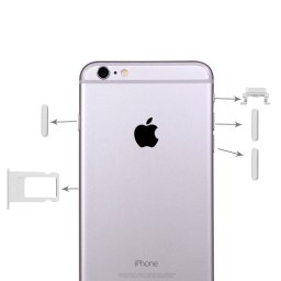 iPartsBuy 4 en 1 pour iPhone 6 Plus (plateau de carte + touche de contrôle du volume + bouton d alimentation + touche de vibreur interrupteur muet) (Gris)