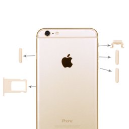 iPartsBuy 4 en 1 pour iPhone 6 Plus (plateau de carte + touche de contrôle du volume + bouton d alimentation + touche de vibreur interrupteur muet) (or)