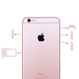iPartsBuy 4 en 1 pour iPhone 6 Plus (porte-cartes + touche de contrôle du volume + bouton d alimentation + touche de vibreur interrupteur muet) (or rose)