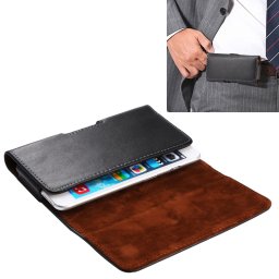 Étui universel universel en cuir véritable / sac de taille avec attelle arrière pour iPhone 6 Plus et 6s Plus, bord Samsung Note 8 & 5 & 4 / S6 + / A8