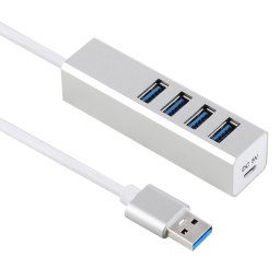 5 Gbps Super Vitesse Auto / Bus 4 Ports USB 3.0 HUB (Argent)
