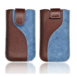 Etui Forcell Slim en cuir KORA 2 'S' pour HTC Desire HD - Bleu