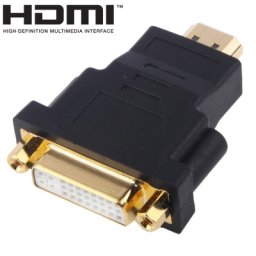 Adaptateur HDMI plaqué Or - HDMI 19 broches mâle vers DVI 24 + 5 Pins femelle / Noir