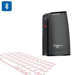 Cager BK50 – Clavier QWERTY projeté / Sans-fil / Souris / Enceinte Bluetooth Batterie de secours 5200mAh