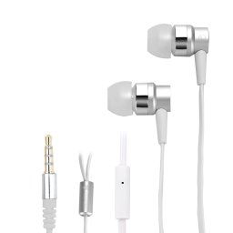 FESTORY F003 – Écouteurs Basses / 3.5mm / Bouton / Microphone / Argenté