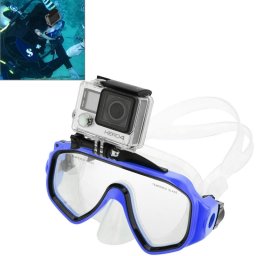 Équipement de plongée sous-marine Masque de plongée Lunettes de natation avec mont pour GoPro Hero 4 / 3+ / 3/2/1 (Bleu)