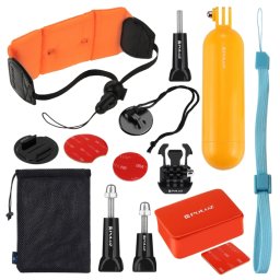 PULUZ 14 en 1 kit de combinaison de accessoires de surf (Bobber Hand Grip + Eponge flottante + Boucle de relâchement rapide + Surf Board Mount + Bracelet flottant + Sangle de sécurité + Sac de rangement) pour GoPro