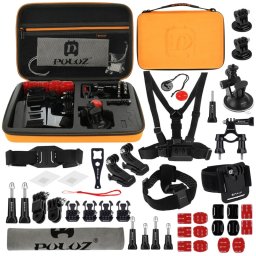 PULUZ 45 en 1 Accessoires Ultimate Combo Kit avec étui Orange EVA pour GoPro HERO4 Session /4 /3+ /3 /2 /1