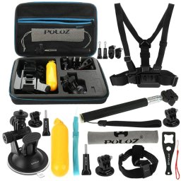 PULUZ 20 en 1 kit combiné d'accessoires avec étui EVA pour GoPro HERO5 /4 Session /4 /3+ /3 /2 /1