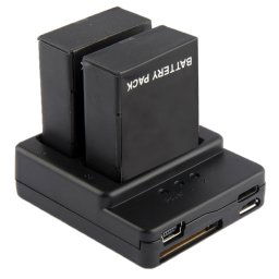 Chargeur de batterie pour GoPro Hero 3+ / 3 (AHDBT-301, AHDBT-302) (Noir)