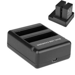 Chargeur de voyage à double batterie USB pour GoPro Hero 4 (AHDBT-401) (Noir)