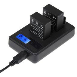 Chargeur de batterie double écran LCD pour GoPro HERO3 + / 3 (AHDBT-301, AHDBT-302), affiche la capacité de charge