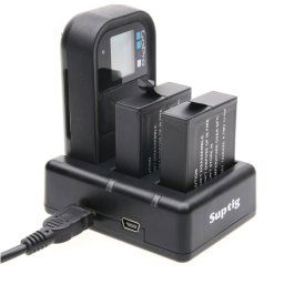 Pour GoPro HERO5 AHDBT-501 Batteries doubles + Chargeur à télécommande avec câble USB (Noir)