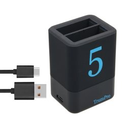 Chargeur Batteries Dual GoPro HERO5 avec Câble USB-C / Type-C
