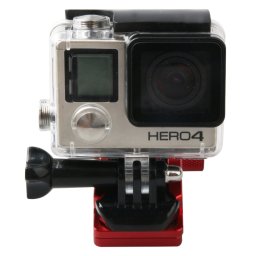 Miroir de rétroviseur de moto Support de support fixe en alliage d aluminium CNC pour GoPro HERO4 / 3 + / 3, Xiaomi Xiaoyi, caméra SJCAM (rouge)