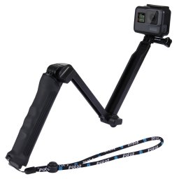 PULUZ 3-Way Grip Foldable Multi-fonctionnel Selfie Stick Extension Monopode avec trépied pour GoPro HERO5 / 4/3 + / 3/2/1, Longueur: 20-58cm