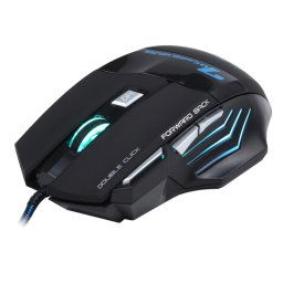 7 boutons avec roulette de défilement 5000 DPI LED câblé souris de jeu optique pour ordinateur portable ordinateur portable (noir)