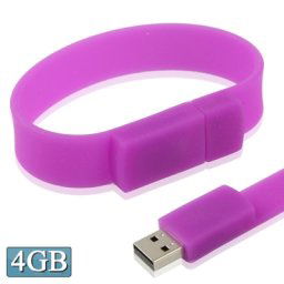 4 Go de silicium Bracelets Disque Flash USB 2.0 (Violet)