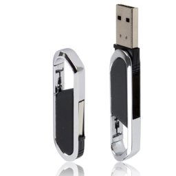 8 Go de clé USB 2.0 de style porte-clés métalliques (noir)