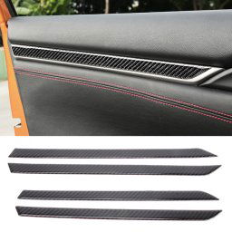 Autocollant décoratif DIY en fibre de carbone 3D pour garnitures de portes intérieures pour Honda Civic 10e génération