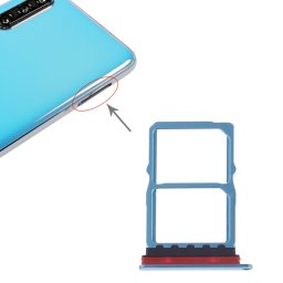 Bac à cartes SIM + bac à cartes NM pour Huawei P30 (bleu)