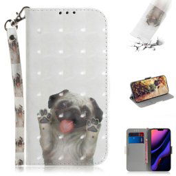 Etui en cuir à rabat horizontal avec dessin en couleur 3D, avec support et fente pour carte et portefeuille pour iPhone 11 Pro Max (Carlin)