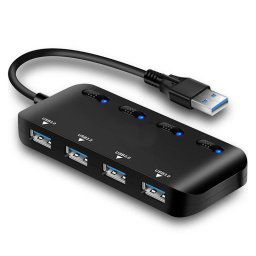 Hub USB3.0 ultra rapide à 4 ports avec commutateur