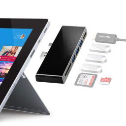 ROCKETEK SK-S4H 3 x USB 3.0 + HDMI + lecteur de carte mémoire SD / TF HUB 4K HDMI Adapter (Noir)