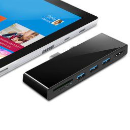 ROCKETEK SK-S5H 3 x USB 3.0 + HDMI + lecteur de carte mémoire SD / TF HUB 4K HDMI Adapter (Noir)
