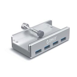 ORICO MH4PU-P en alliage d aluminium 4 ports USB3.0 HUB de type clip (argent)