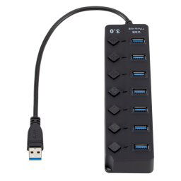 Extension multi-hub USB 3.0 haute vitesse à 7 ports avec commutateur pour PC et ordinateur portable