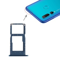 Bac à carte SIM + Bac à carte SIM / à carte Micro SD pour Huawei P Smart + (2019) (Bleu)