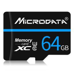 Carte mémoire MICRODATA 64 Go U3 Blue Line et Black TF (Micro SD)
