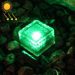 IP68 étanche à l énergie solaire en verre trempé alimenté extérieur LED enterré lumière lampe de décoration de jardin avec 0.2W panneau solaire (lumière verte)