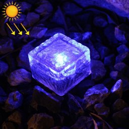 IP68 étanche à l énergie solaire en verre trempé alimenté extérieur LED enterré lumière lampe de décoration de jardin avec panneau solaire 0.2W (lumière bleue)