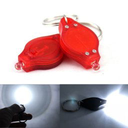 2 PCS Mini poche porte-clés lampe de poche Micro LED lumière Squeeze Camping en plein air ultra-lumineux d urgence porte-clés lampe torche lampe (rose)