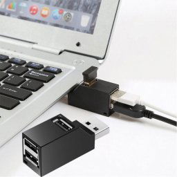 Mini HUB portable 3 x ports USB 2.0 avec cordon