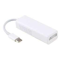 AnyWatt 5 broches MagSafe 2 magnétique T-Tip femelle vers USB-C / Type-C adaptateur de charge mâle pour MacBook Pro (Blanc)