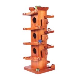 Jouets éducatifs en bois toboggan haute tour piste de glissière à bille roulante