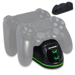 DOBE TP4-1781 Contrôleur sans fil Double Dock de chargement LED Chargeur de poignée de chargeur pour PS4 / Slim / Pro (Noir)