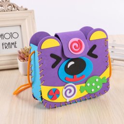 3 pièces multicolores en mousse EVA puzzles de beaux animaux sacs faits à la main pour enfants, livraison de style aléatoire