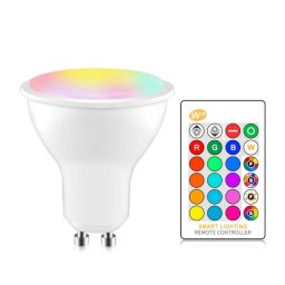 GU10 8W AC85-265V Dimmable LED Spotlight Télécommande Décoration de vacances Éclairage à la maison (RVB + Blanc Froid (5500-7000K))