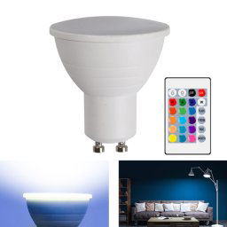 Économie d'énergie de décoloration de la décoloration de la décoloration de l'énergie Maison 15 couleurs de la décoration de fond de l'arrière-plan, style: couvercle blanc laiteux GU10 (rgb blanc)