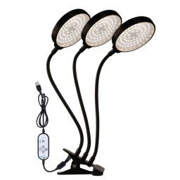 Lampe de croissance de plante LED CLIP Télécommande USB Etanche Spectral Spectral Spectral Naturel Plantation Lumière, Puissance: 45W Trois Head