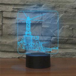 Lampe de table lumineuse colorée de vision LED de la forme 3D de phare, version à télécommande de 16 couleurs